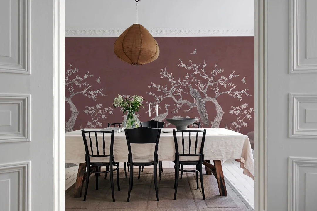 Chinoiserie Blossom - Raspberry Red