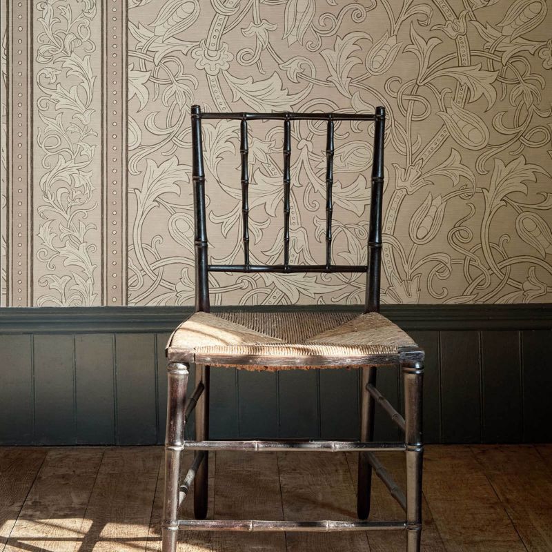 Etched Scrolling Tulip - Parchment (sold by the metre)