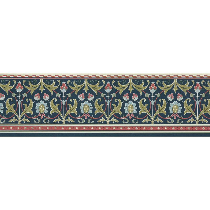 Ornamental Frieze - Indigo/Thyme