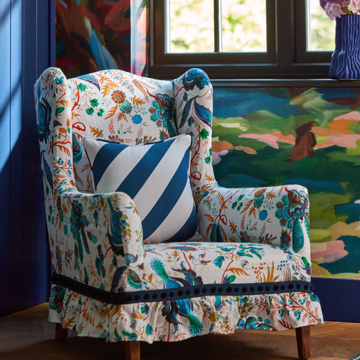 Paper Straw Stripe - Lapis