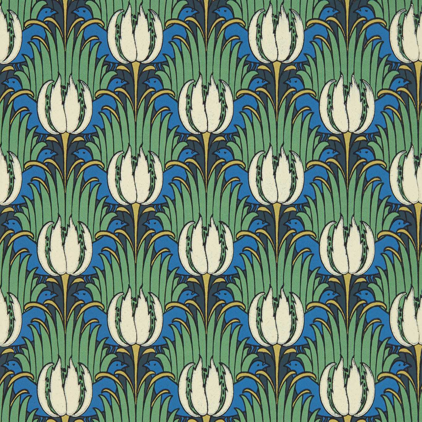 Tulip & Bird - Goblin Green & Raven