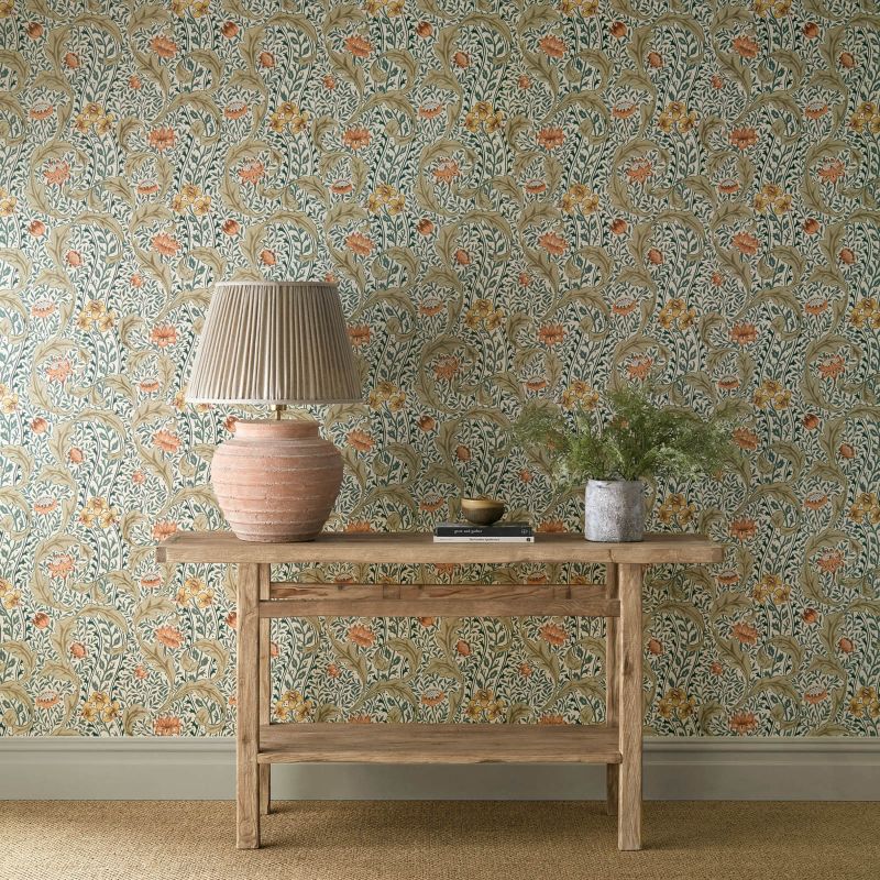 Wild Tulip & Vine - Coral/Teal