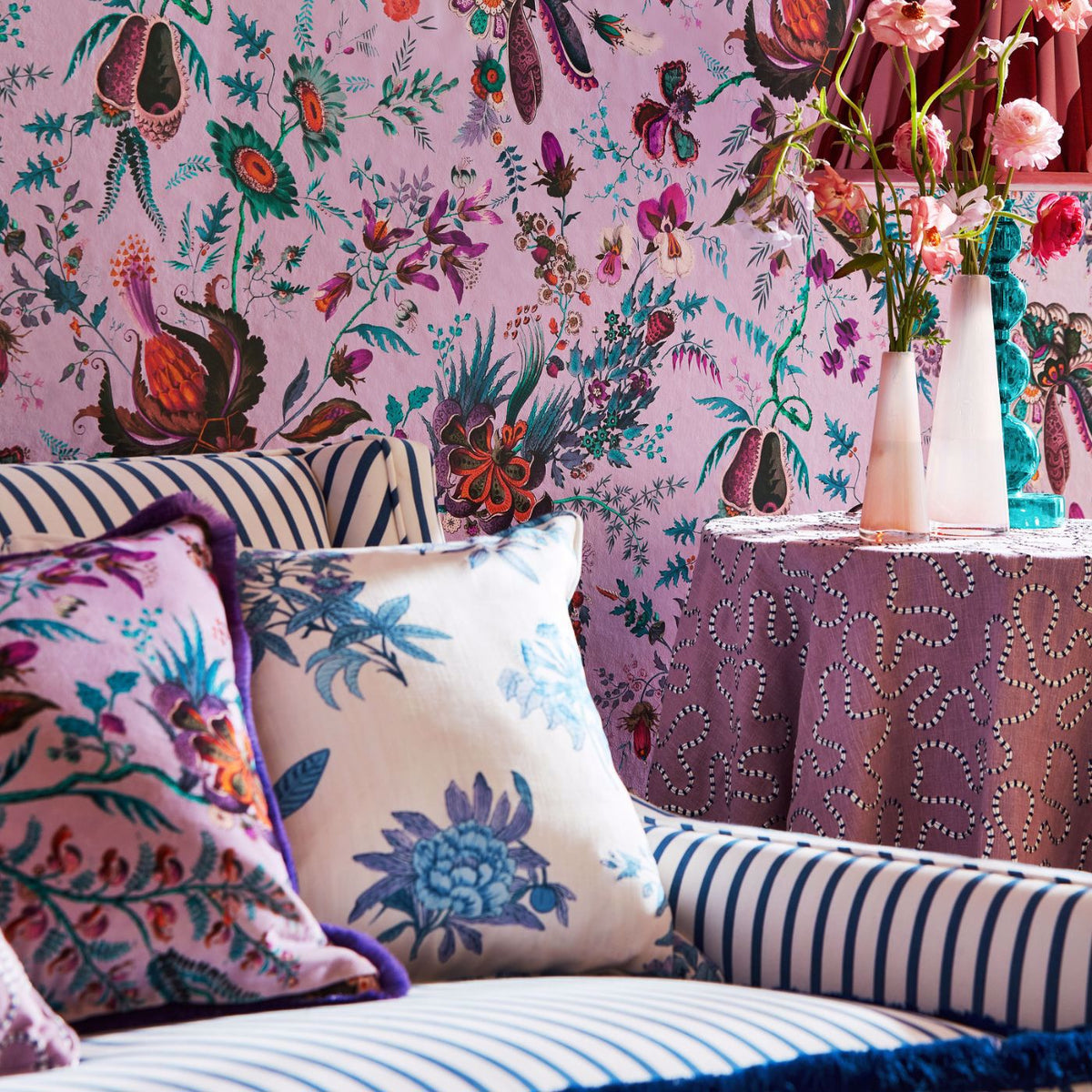 Woodland Floral - Lapis/Amethyst/Pearl