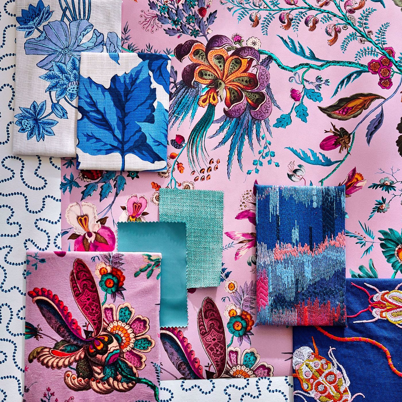Woodland Floral - Lapis/Amethyst/Pearl
