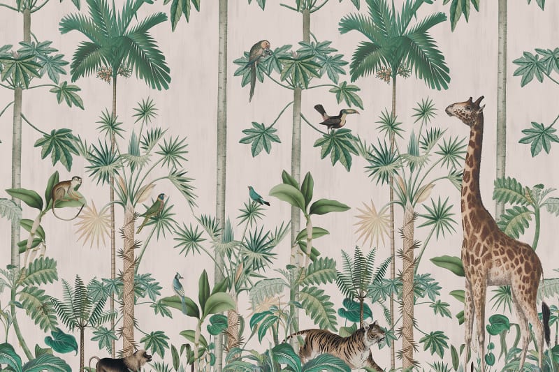 Giraffe's Stroll - Pastel Pink