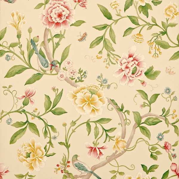 Porcelain Garden - Red/Beige