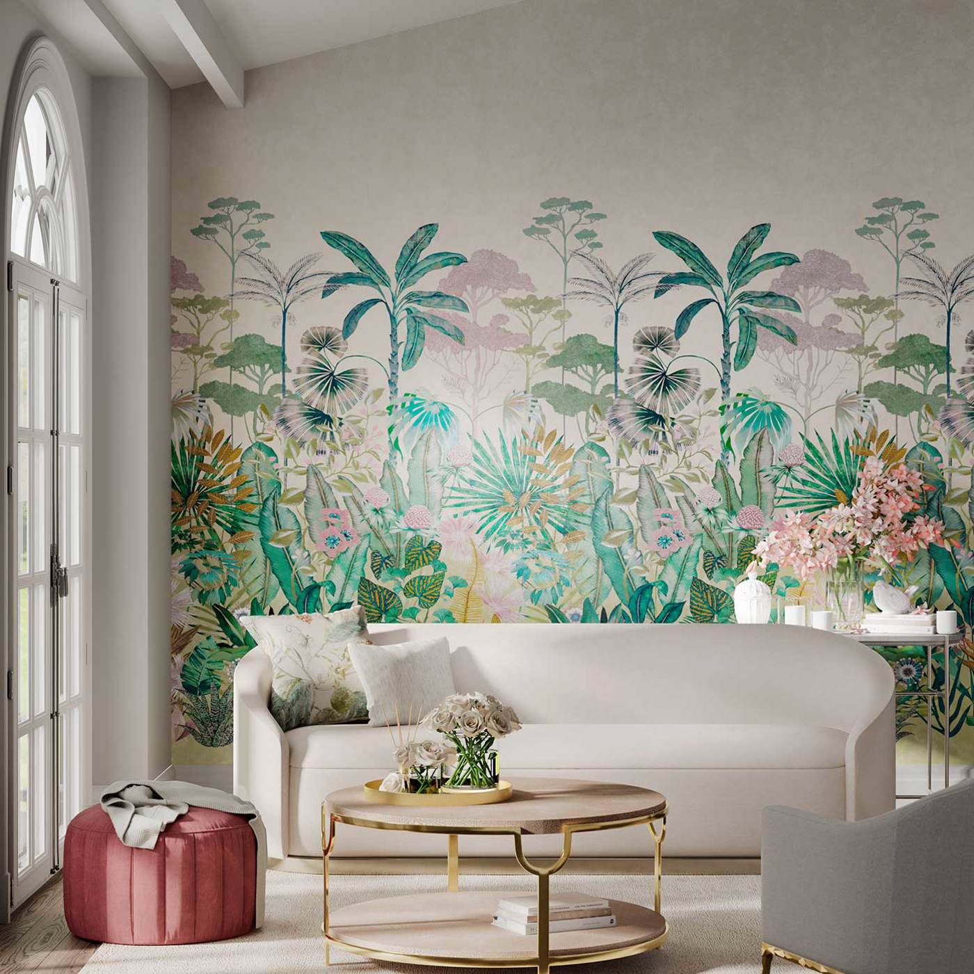 Floreana Bleached Coral/Succulent/Fig leaf - Mural