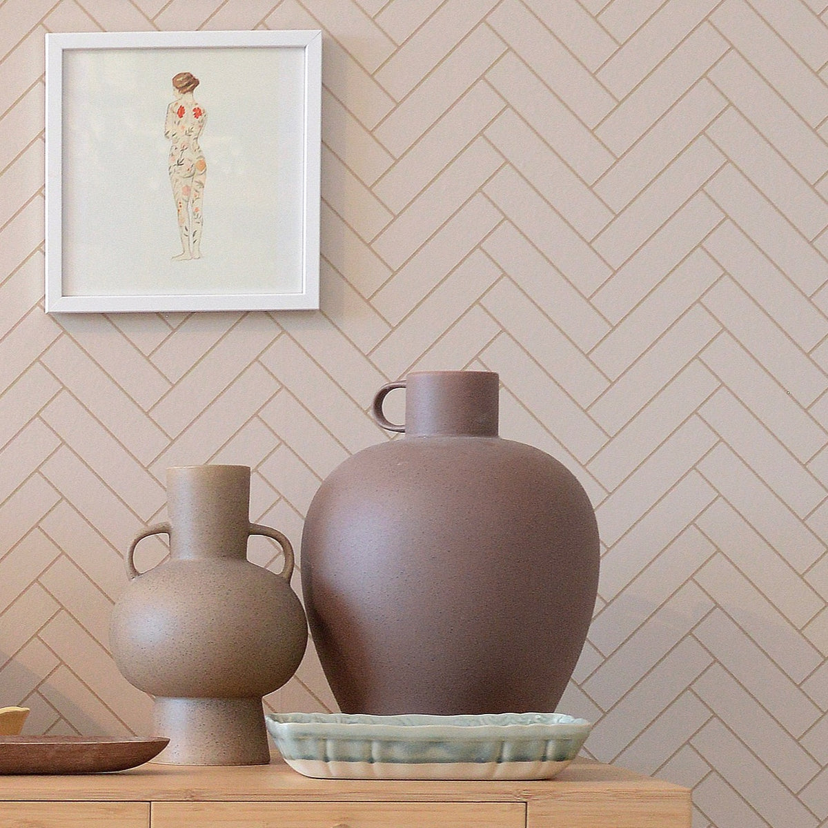 Herringbone - Sandy Beige