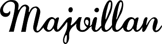 Majvillan brand logo, minimal black text on white background