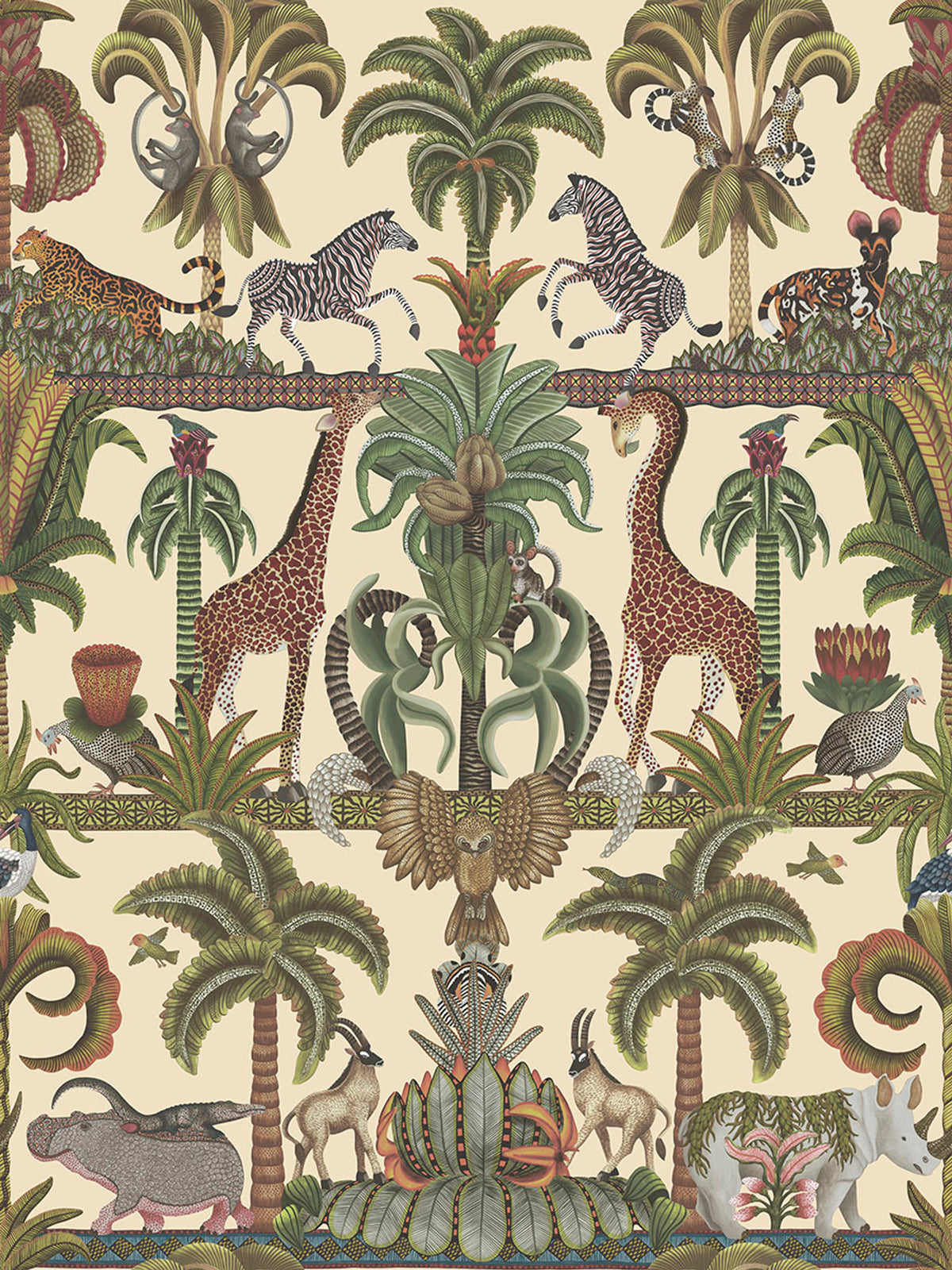 Afrika Kingdom - Olive/Cream