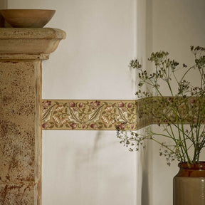 Bluebell & Peony Border - Gold/Madder