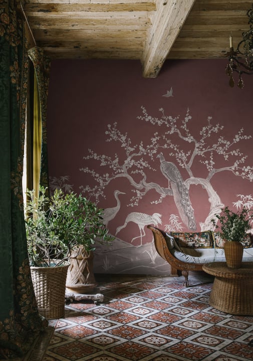 Chinoiserie Blossom - Raspberry Red