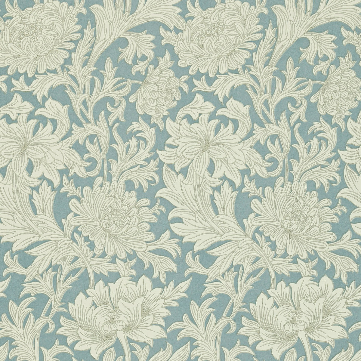 Chrysanthemum Toile - China Blue/Cream