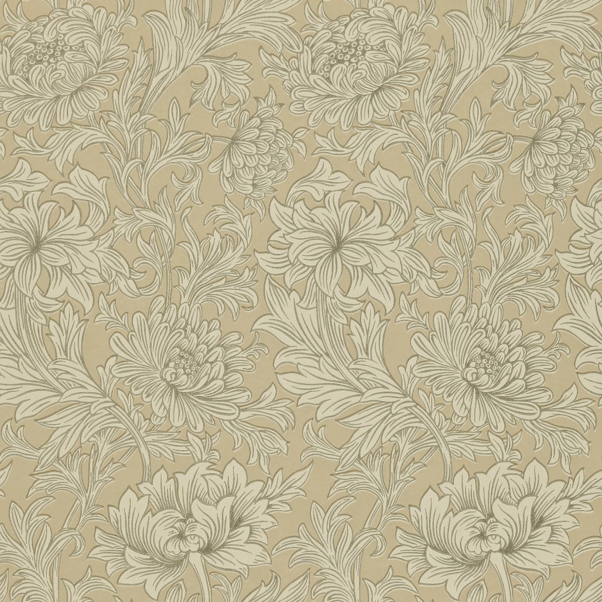 Chrysanthemum Toile - Ivory/Gold