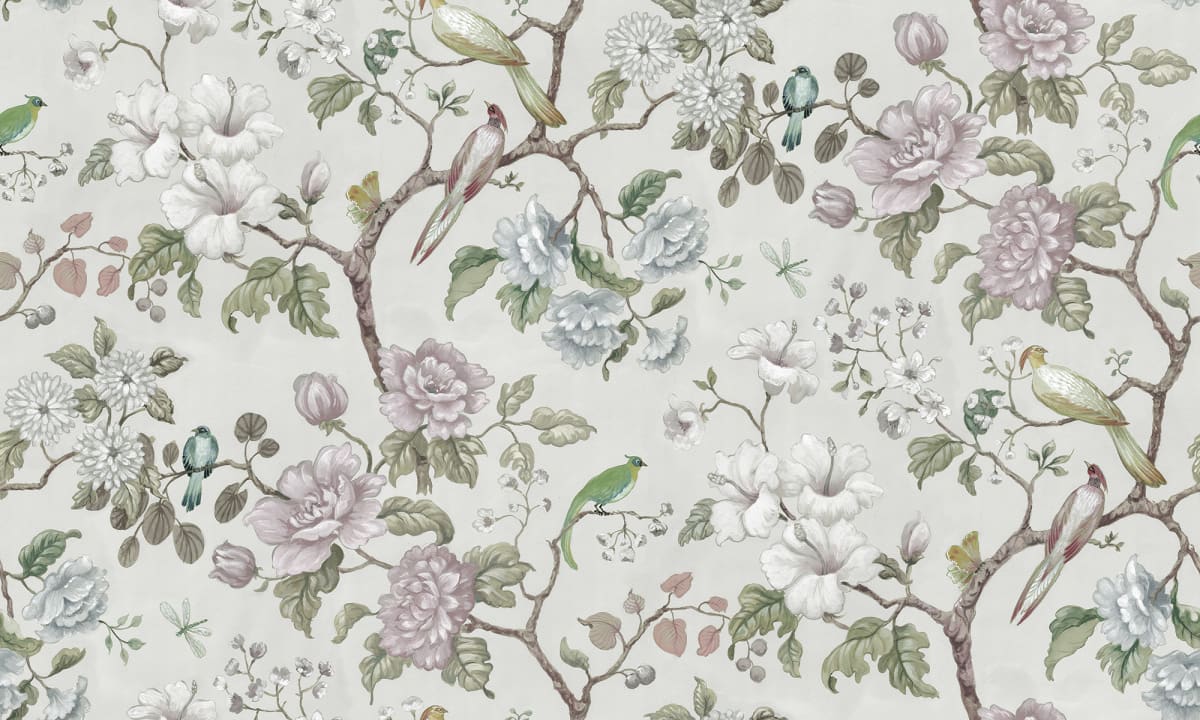 Grandiflora wall mural in Pink colourway