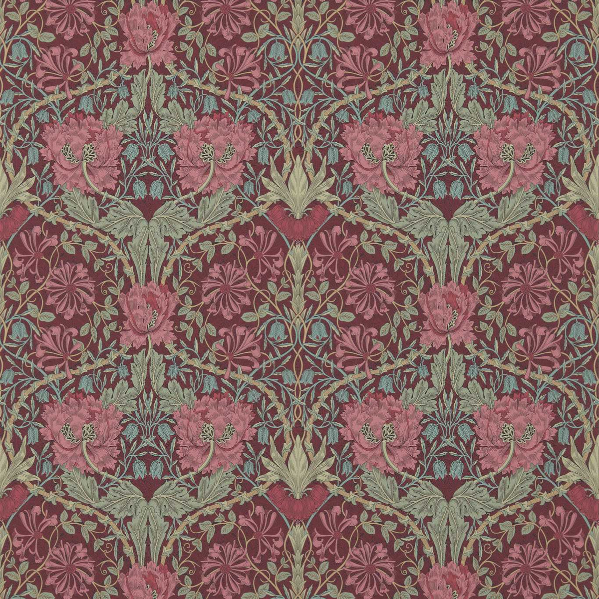 Honeysuckle & Tulip - Burgundy/Sage