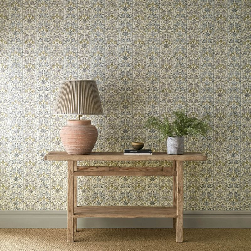 Oak & Blossom - Mineral Blue/Linen