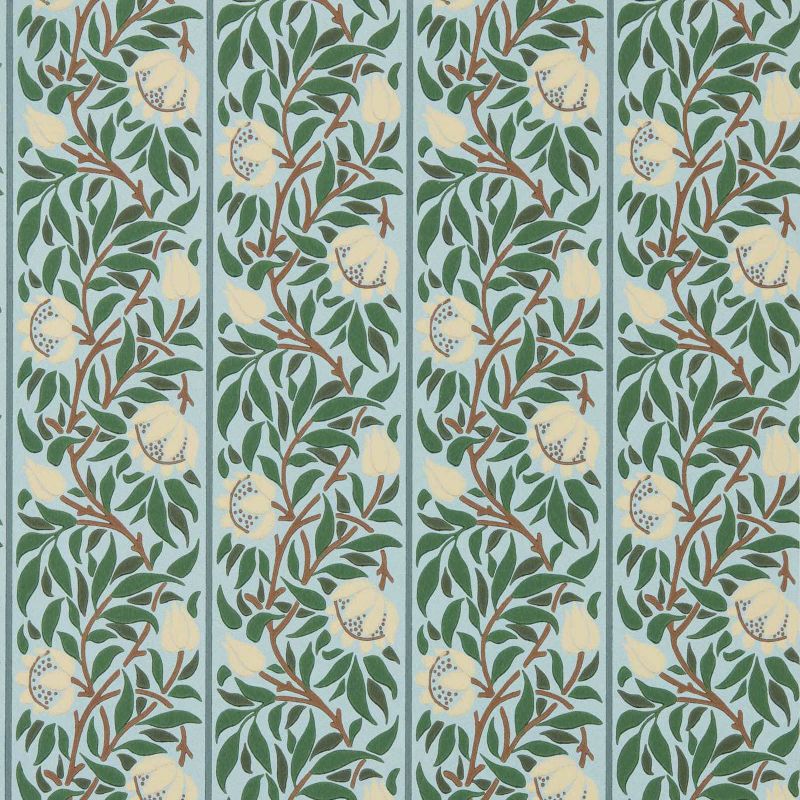 Peony Trellis - Soft Blue/Nettle