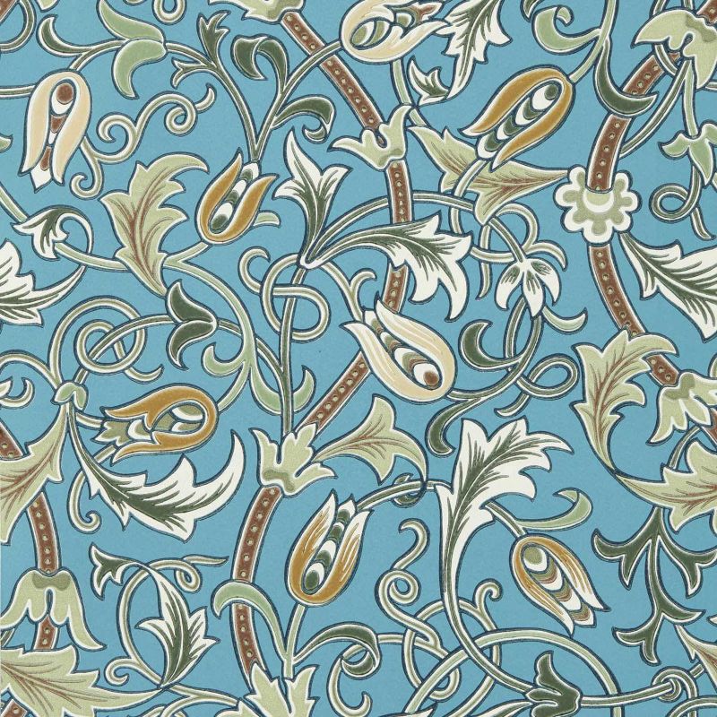 Scrolling Tulip - Woad/Thyme