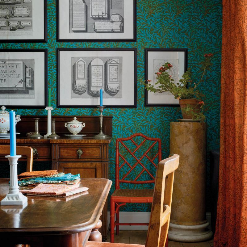 Willow Boughs - Olive/Turquoise