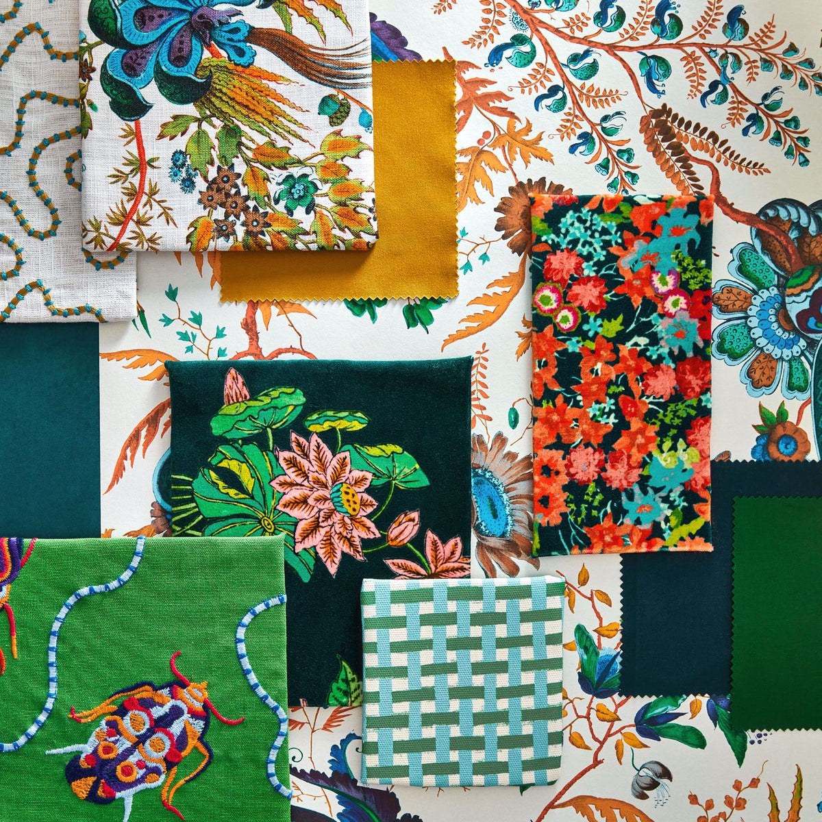 Wonderland Floral - Lapis/Emerald/Carnelian