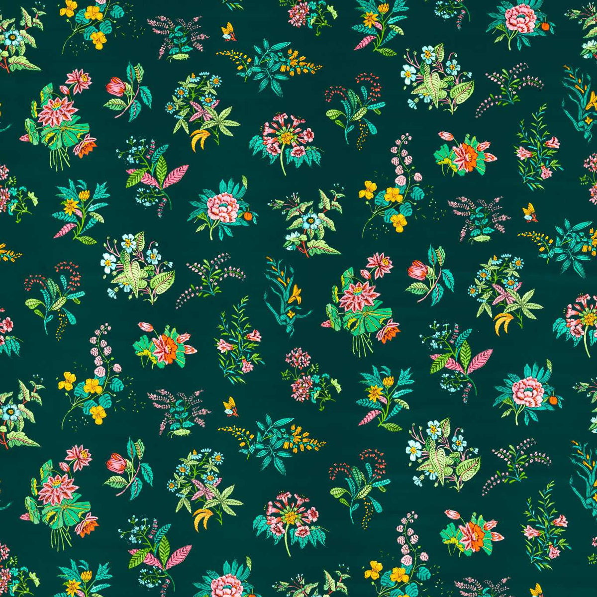 Woodland Floral - Jade/Malachite/Rose