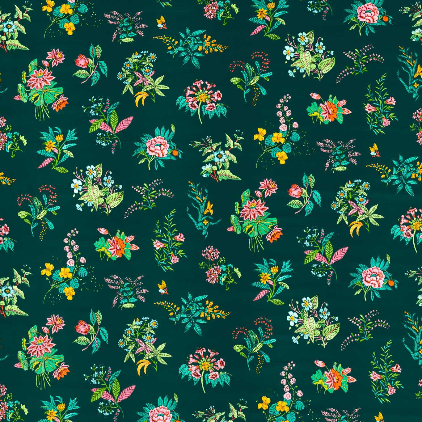 Woodland Floral - Jade/Malachite/Rose