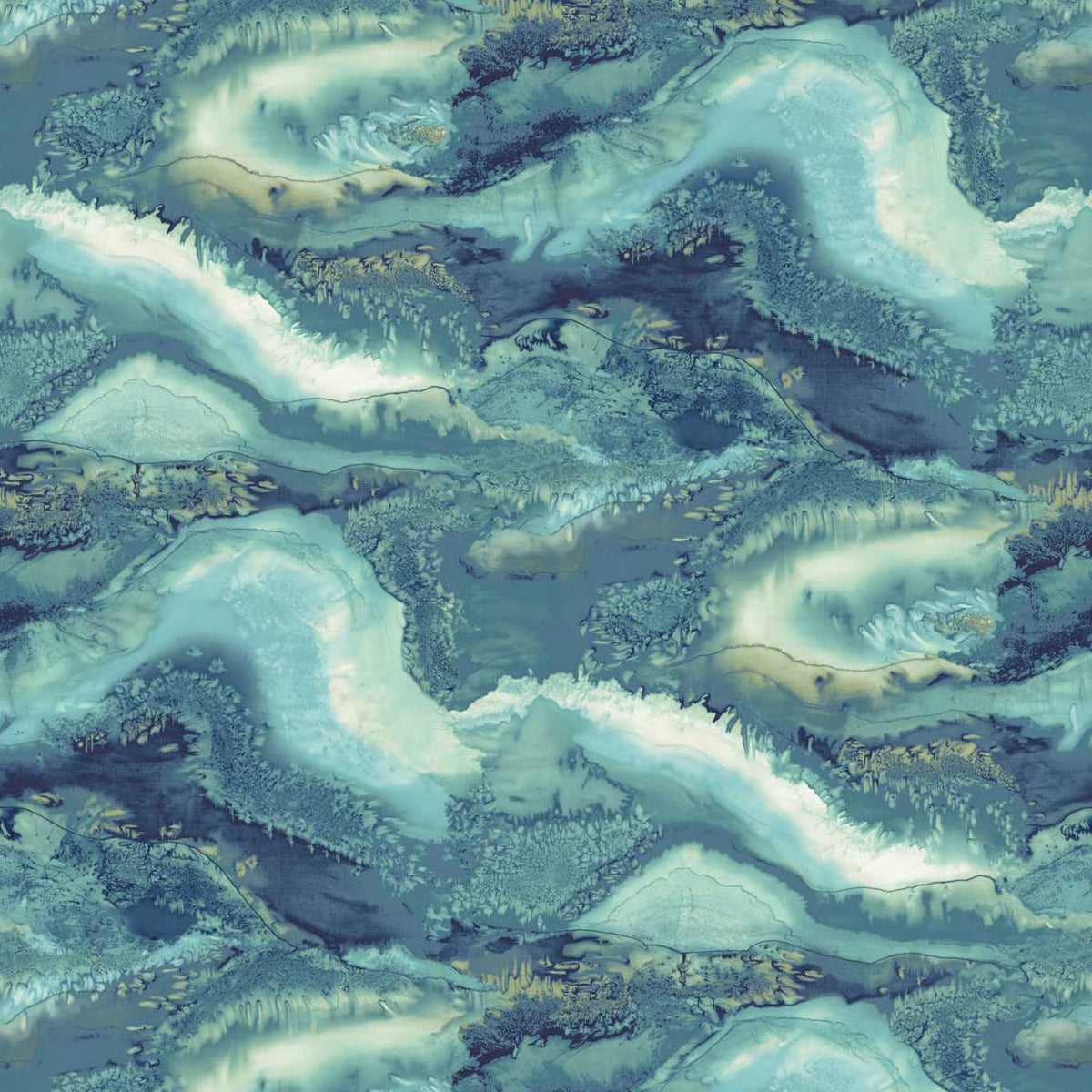 Reflected Obsidian Azurite - Mural