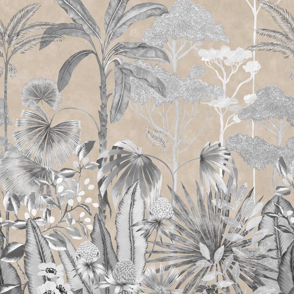 Floreana Gilt/Black Earth/Tranquility - Mural