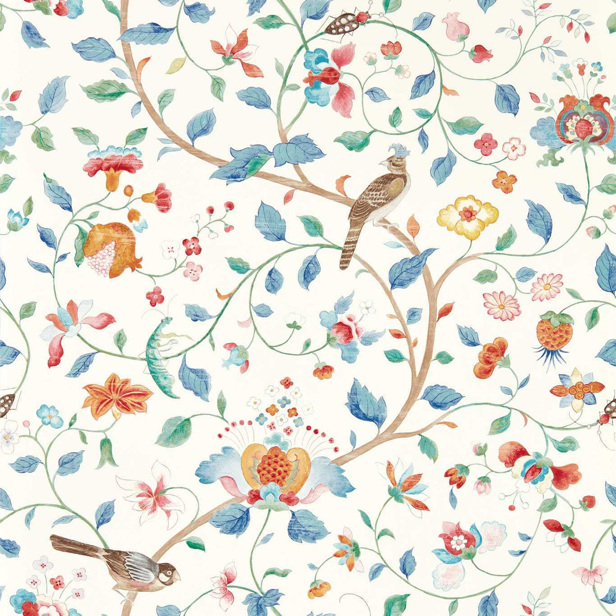 Aril's Garden - Indigo/Red