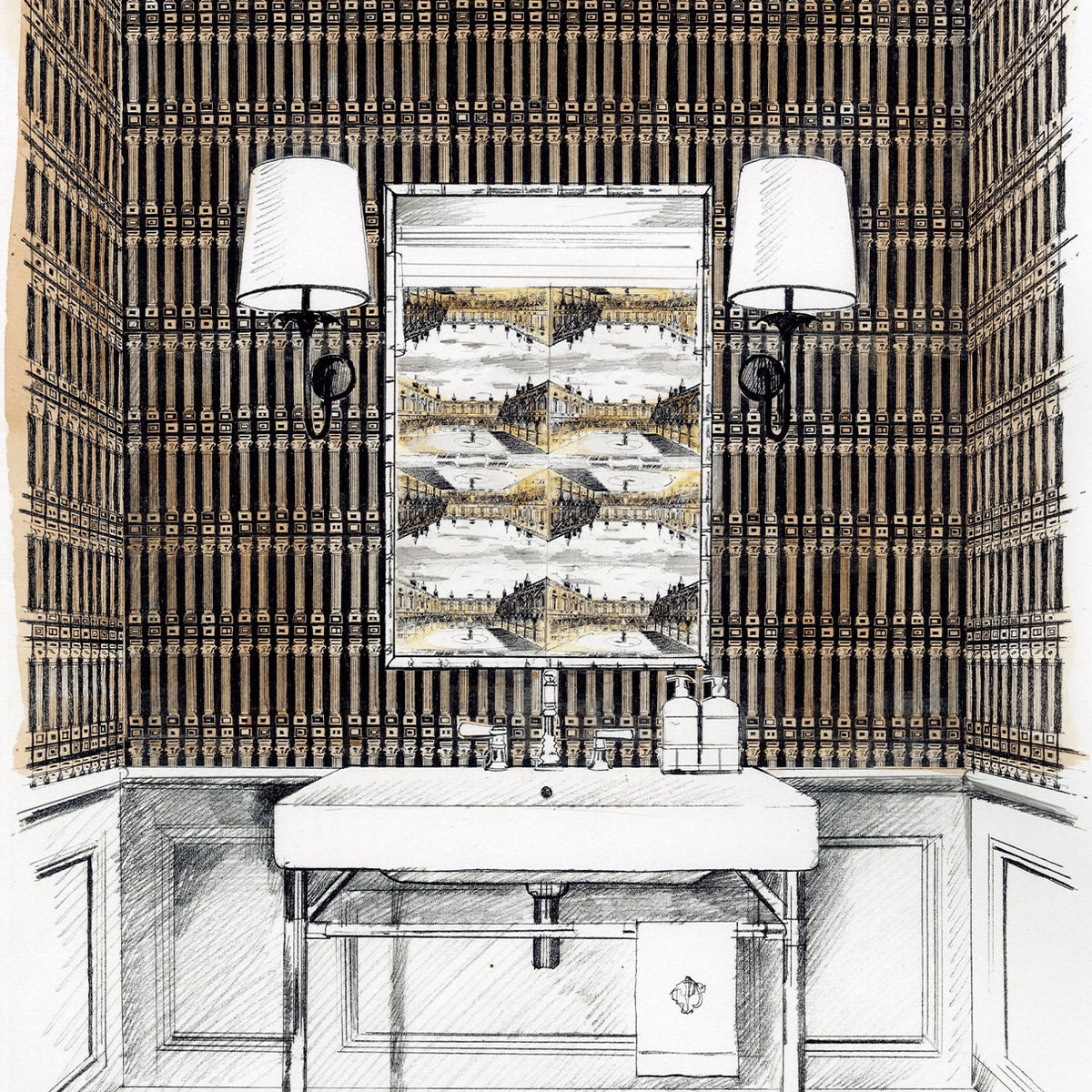 Columns - Antique Gold/Vine Black