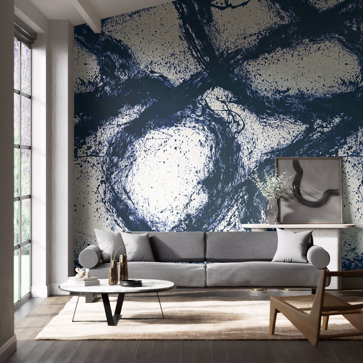 Enigmatic Japanese Ink/Origami - Mural