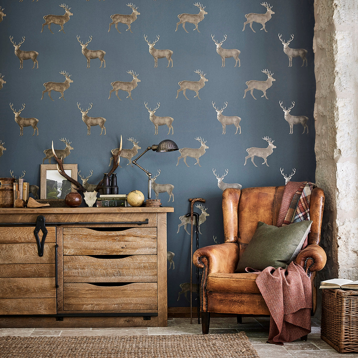 Evesham Deer - Indigo