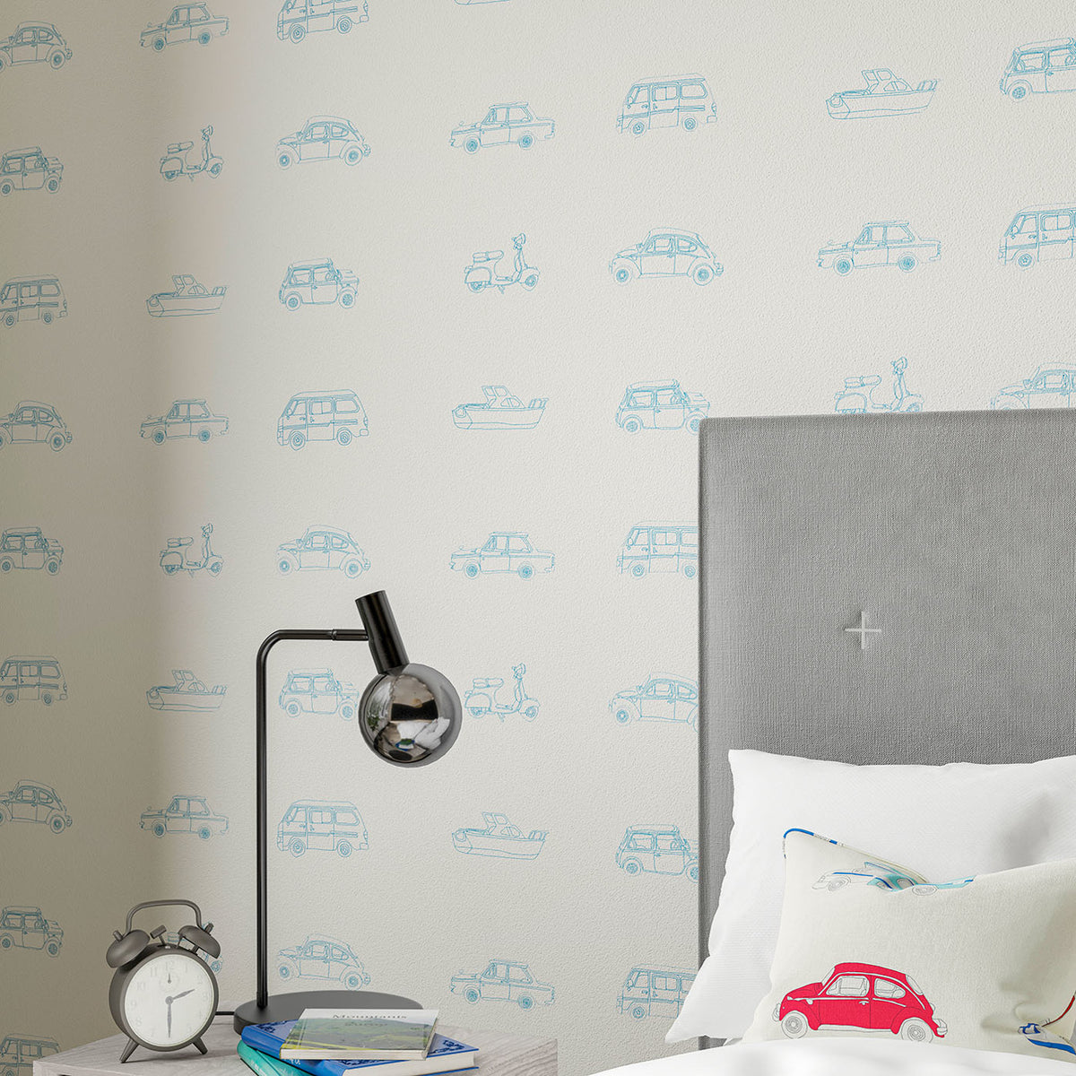 Go Go Retro - Aqua & White