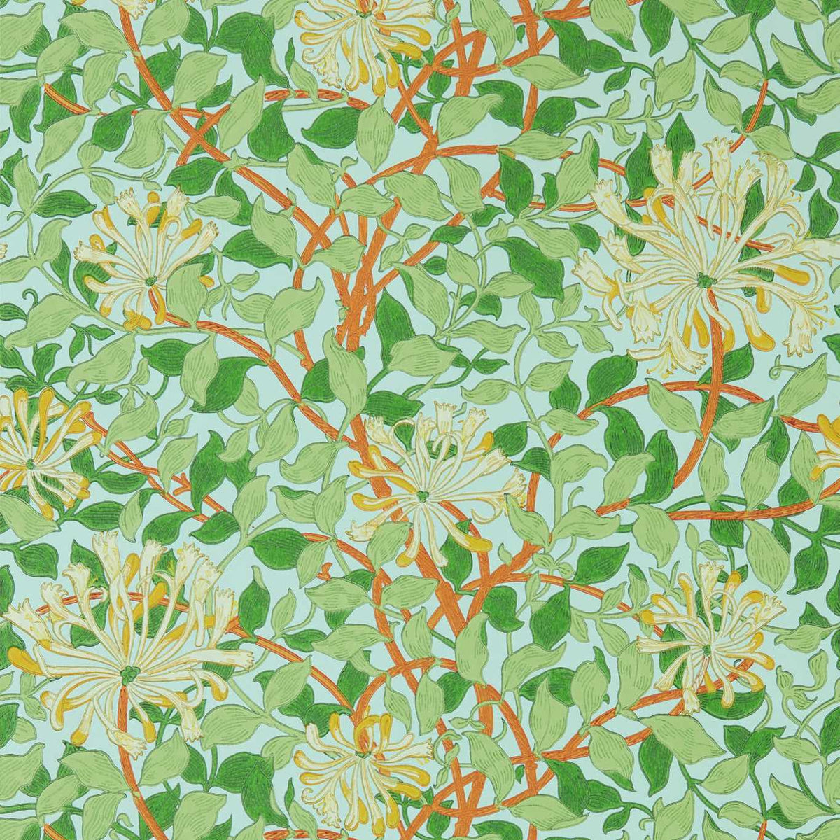 Honeysuckle - Sky/Burnt Orange