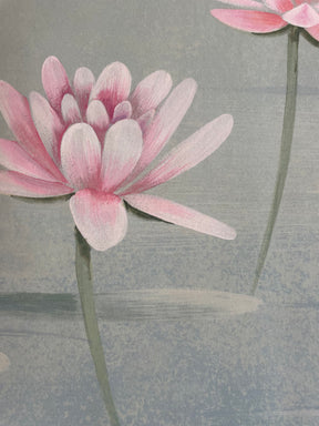 Water Garden - Soft Jade/Pink Blossom (Mural)