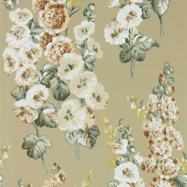 Hollyhocks - Gold Metallic/Tan