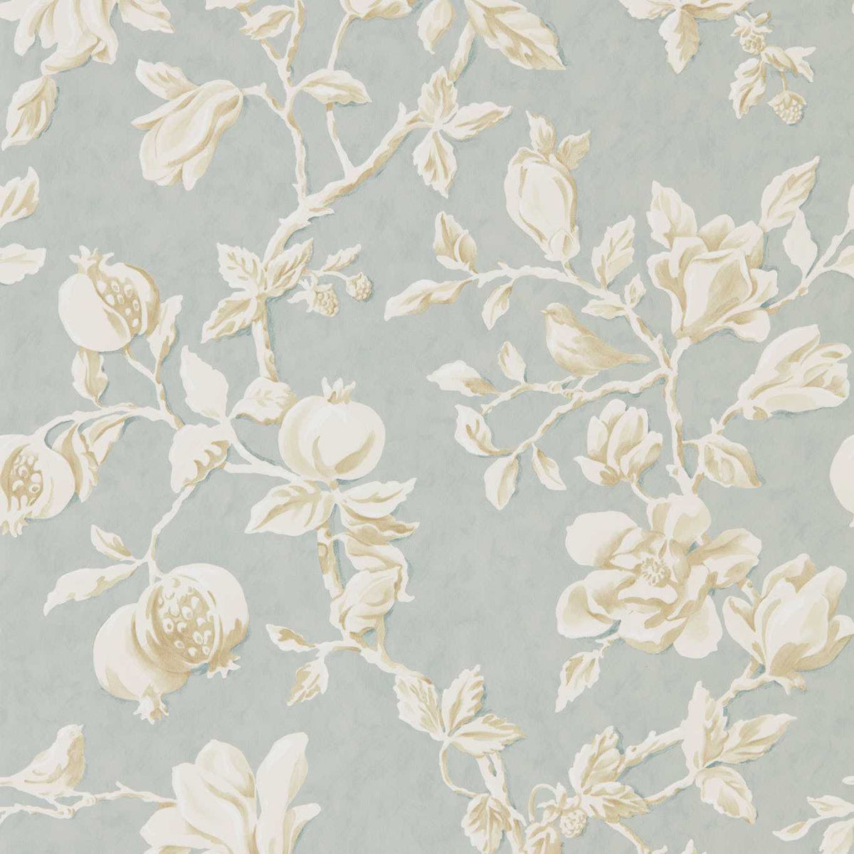 Magnolia & Pomegranate - Grey Blue/Parchment