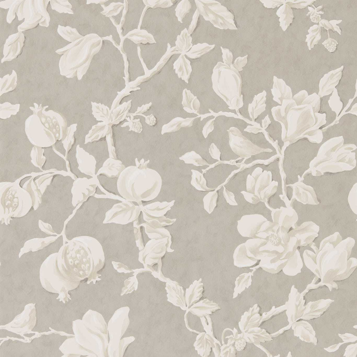 Magnolia & Pomegranate - Silver/Linen