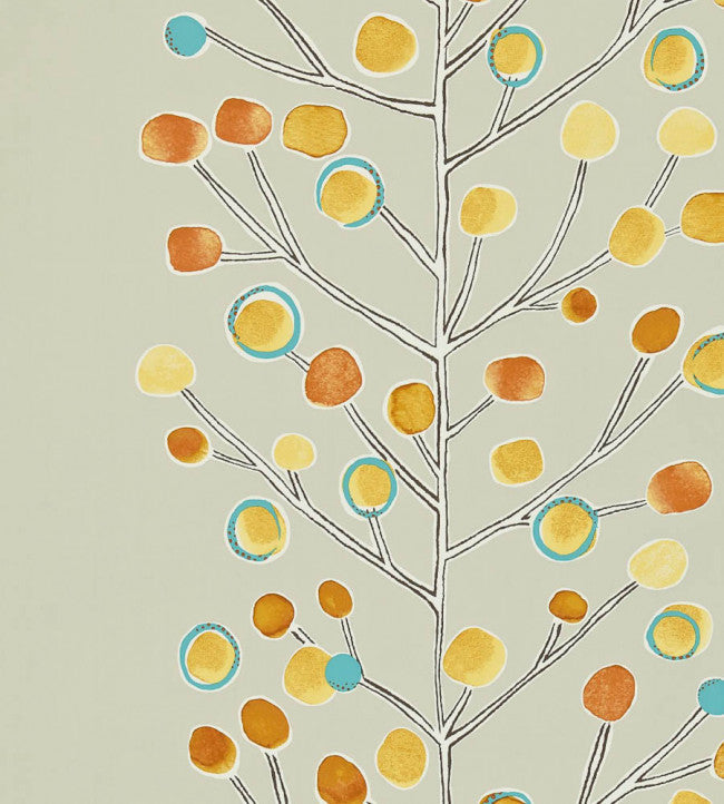 Berry Tree - Neutral Tangerine Powder Blue & Lemon