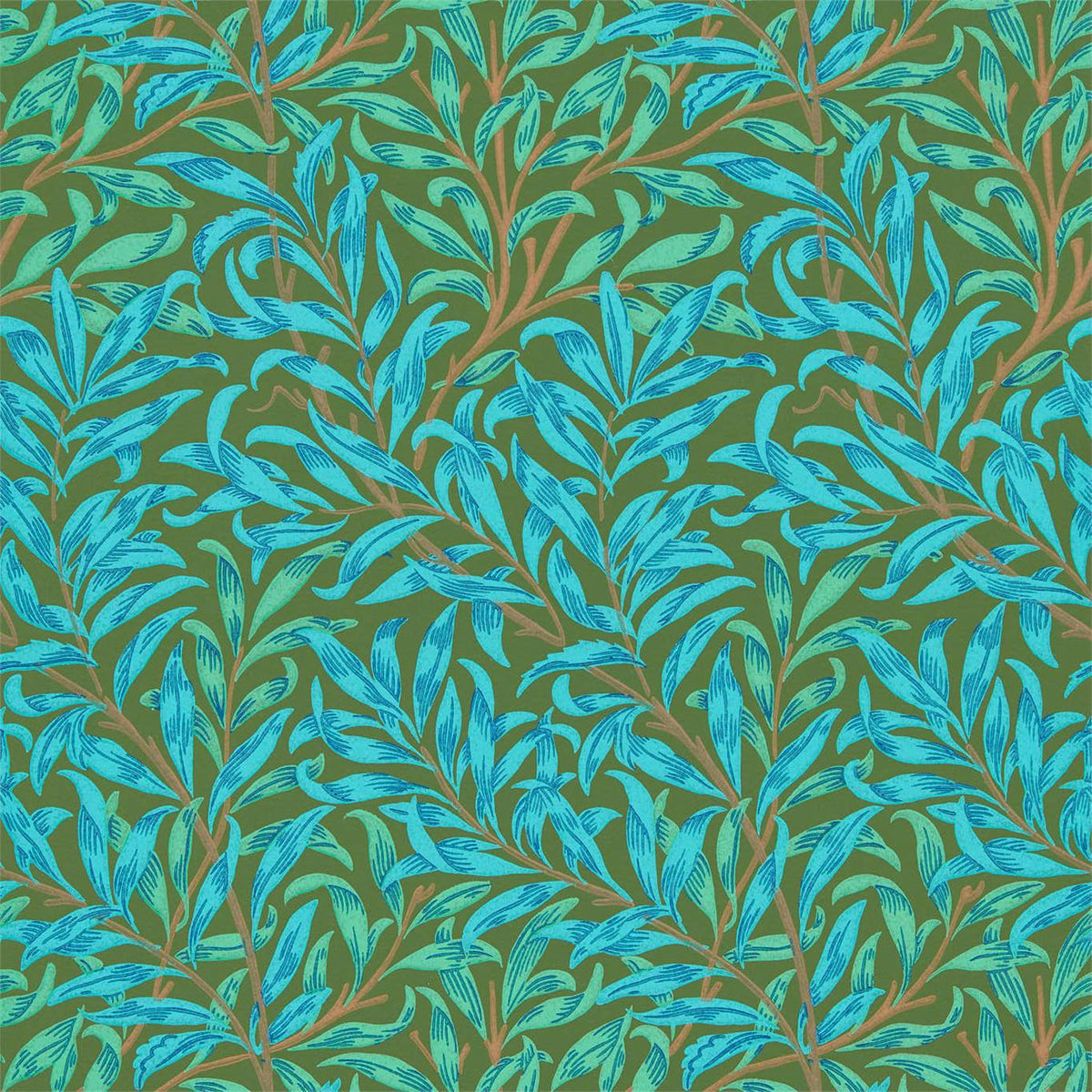 Willow Boughs - Olive/Turquoise