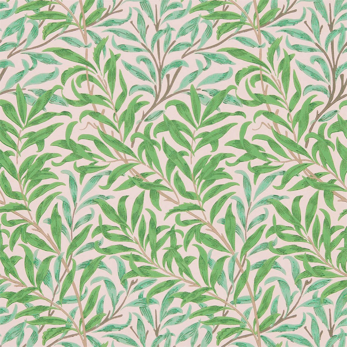 Willow Boughs - Pink/Leaf Green