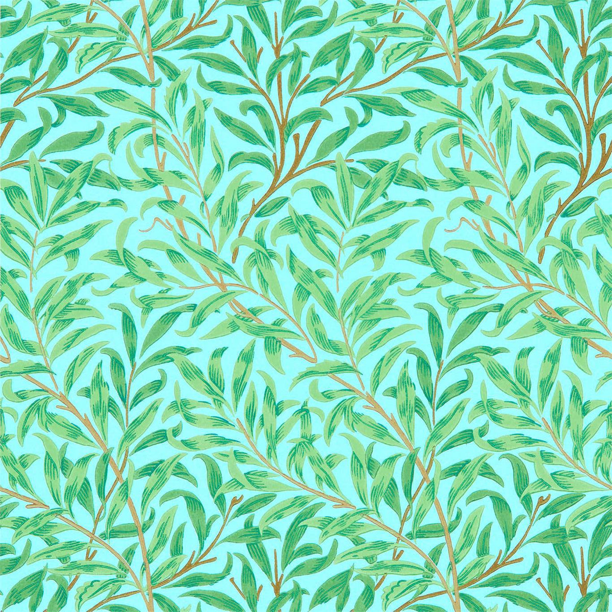 Willow Boughs - Sky/Leaf Green
