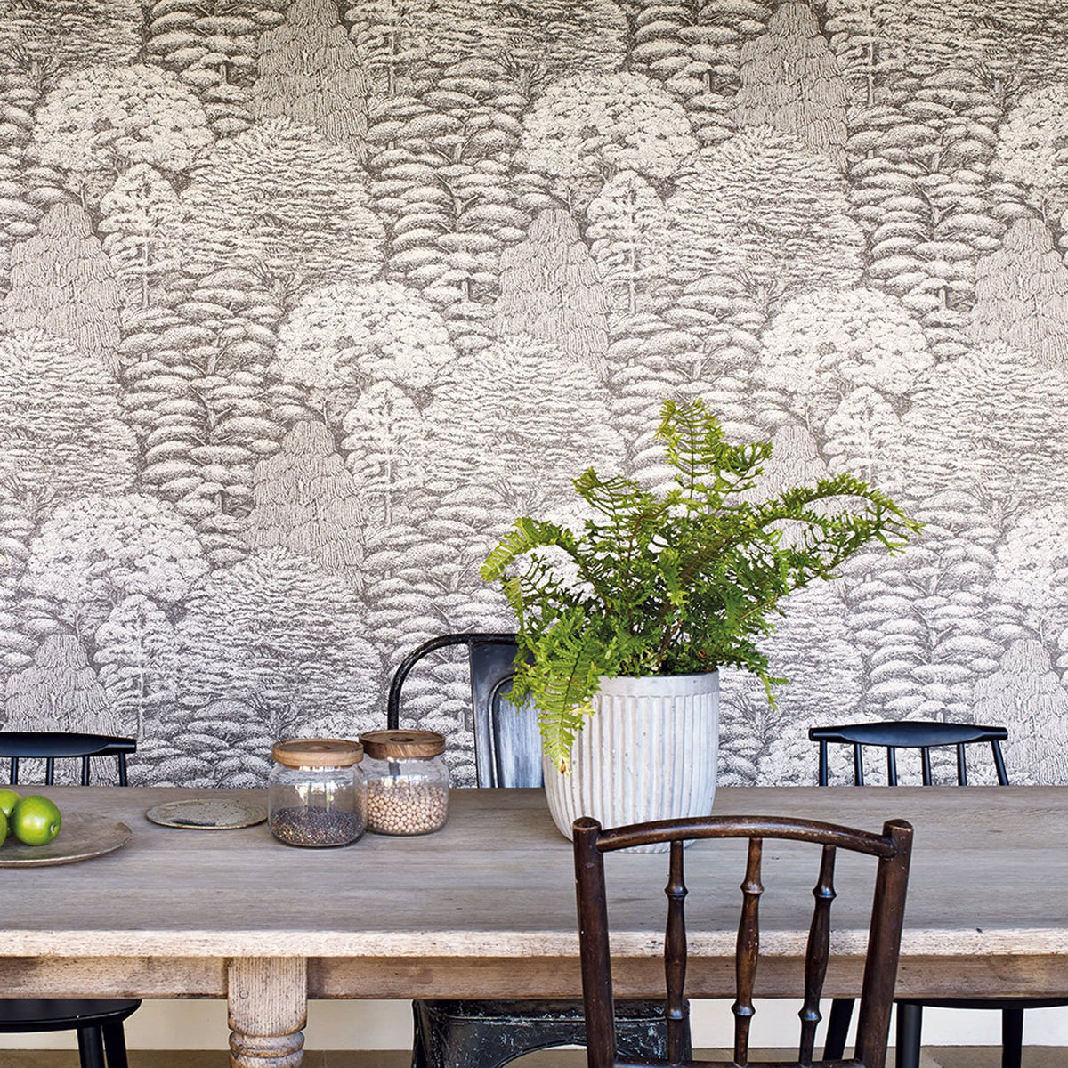 Woodland Toile - Ivory/Charcoal