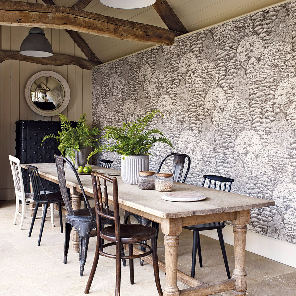 Woodland Toile - Ivory/Charcoal