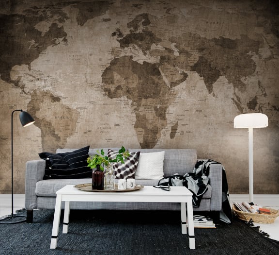 World Map - Brown
